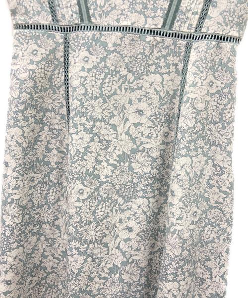 HER LIP TO（ハーリップトゥ）HER LIP TO (ハーリップトゥ) Lace Trimmed Floral Dress グリーン×ホワイト サイズ:Mの古着・服飾アイテム
