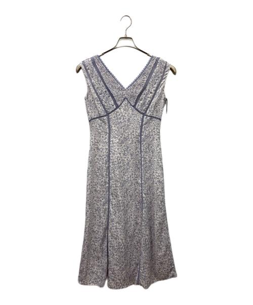 HER LIP TO（ハーリップトゥ）HER LIP TO (ハーリップトゥ) Lace Trimmed Floral Dress パープル×ホワイト サイズ:M 未使用品の古着・服飾アイテム