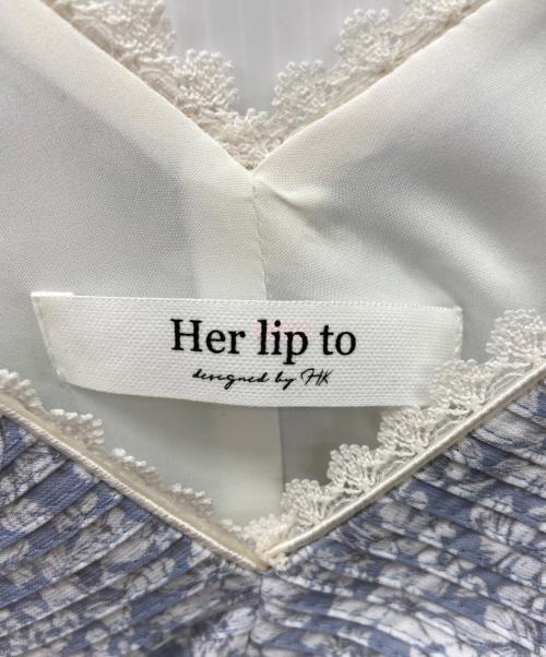 HER LIP TO（ハーリップトゥ）Her lip to (ハーリップトゥ) Her lip to　ノースリーブワンピース ブルー×ホワイト サイズ:M 未使用品の古着・服飾アイテム