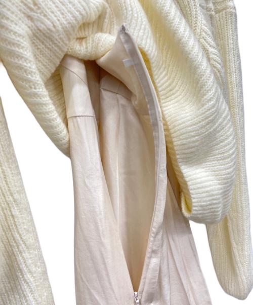Snidel（スナイデル）Snidel (スナイデル) 長袖ワンピース ホワイト×ベージュ サイズ:SIZE1 未使用品の古着・服飾アイテム