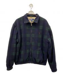 POLO RALPH LAUREN（ポロ・ラルフローレン）の古着「フリーススイングトップ」｜ネイビー×グリーン