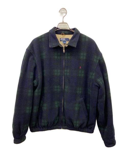 POLO RALPH LAUREN（ポロ・ラルフローレン）POLO RALPH LAUREN (ポロ・ラルフローレン) フリーススイングトップ ネイビー×グリーン サイズ:XLの古着・服飾アイテム