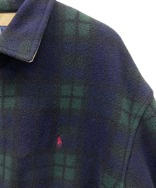 POLO RALPH LAUREN（ポロ・ラルフローレン）POLO RALPH LAUREN (ポロ・ラルフローレン) フリーススイングトップ ネイビー×グリーン サイズ:XLの古着・服飾アイテム
