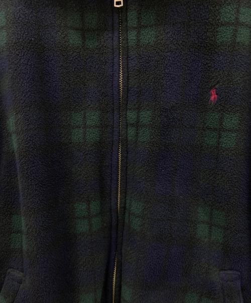 POLO RALPH LAUREN（ポロ・ラルフローレン）POLO RALPH LAUREN (ポロ・ラルフローレン) フリーススイングトップ ネイビー×グリーン サイズ:XLの古着・服飾アイテム