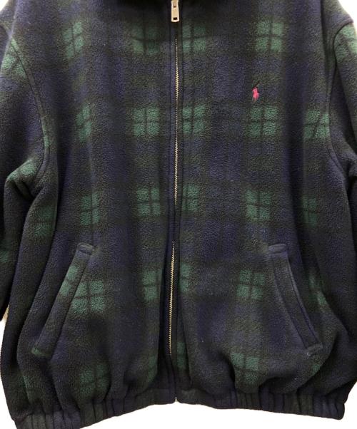 POLO RALPH LAUREN（ポロ・ラルフローレン）POLO RALPH LAUREN (ポロ・ラルフローレン) フリーススイングトップ ネイビー×グリーン サイズ:XLの古着・服飾アイテム
