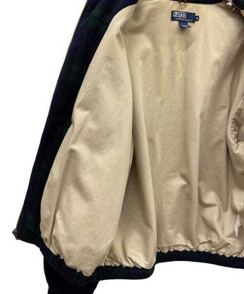 POLO RALPH LAUREN（ポロ・ラルフローレン）POLO RALPH LAUREN (ポロ・ラルフローレン) フリーススイングトップ ネイビー×グリーン サイズ:XLの古着・服飾アイテム