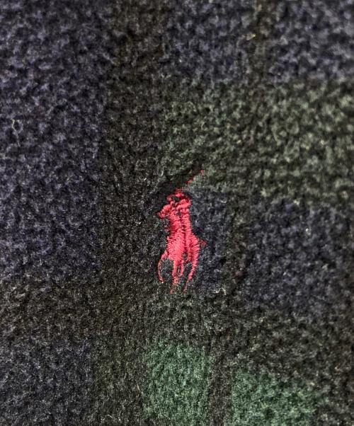 POLO RALPH LAUREN（ポロ・ラルフローレン）POLO RALPH LAUREN (ポロ・ラルフローレン) フリーススイングトップ ネイビー×グリーン サイズ:XLの古着・服飾アイテム