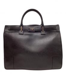 GUCCI（グッチ）の古着「GUCCI　ビジネスバッグ」｜ブラック×ゴールド