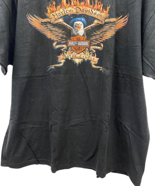 HARLEY-DAVIDSON（ハーレーダビッドソン）HARLEY-DAVIDSON (ハーレーダビッドソン) HARLEY-DAVIDSON　半袖カットソー ブラック×オレンジ サイズ:2XLの古着・服飾アイテム