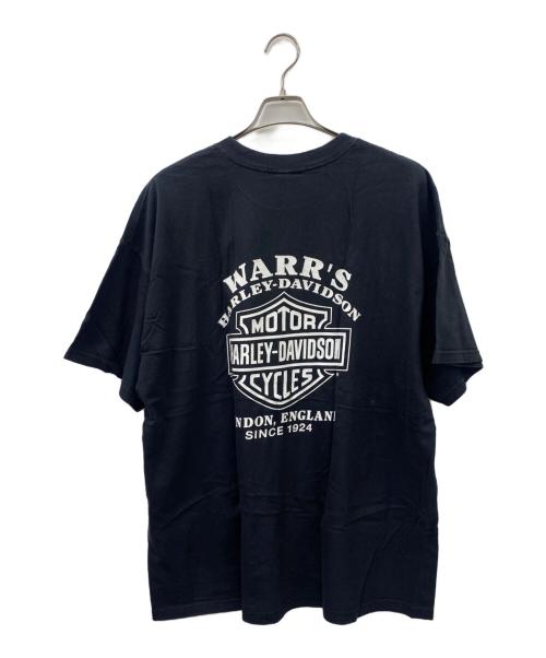 HARLEY-DAVIDSON（ハーレーダビッドソン）HARLEY-DAVIDSON (ハーレーダビッドソン) HARLEY-DAVIDSON　半袖カットソー ブラック×オレンジ サイズ:2XLの古着・服飾アイテム