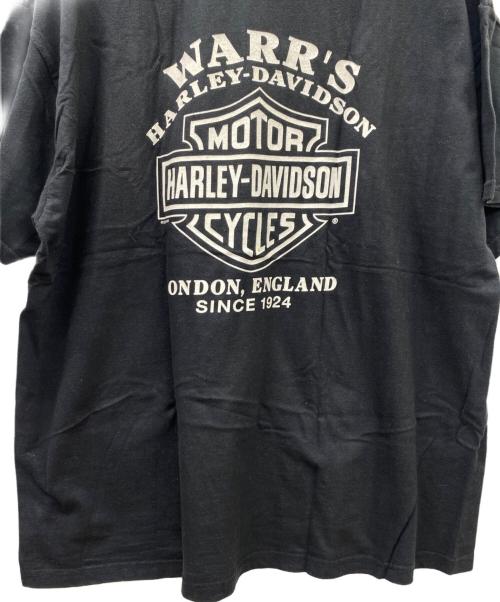 HARLEY-DAVIDSON（ハーレーダビッドソン）HARLEY-DAVIDSON (ハーレーダビッドソン) HARLEY-DAVIDSON　半袖カットソー ブラック×オレンジ サイズ:2XLの古着・服飾アイテム