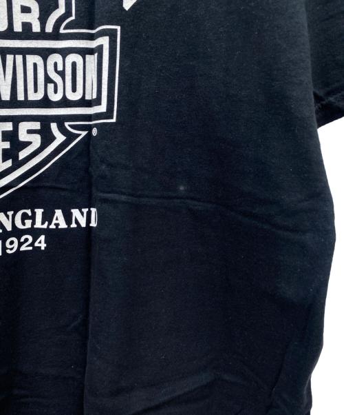 HARLEY-DAVIDSON（ハーレーダビッドソン）HARLEY-DAVIDSON (ハーレーダビッドソン) HARLEY-DAVIDSON　半袖カットソー ブラック×オレンジ サイズ:2XLの古着・服飾アイテム