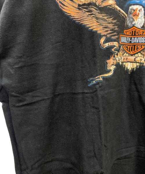 HARLEY-DAVIDSON（ハーレーダビッドソン）HARLEY-DAVIDSON (ハーレーダビッドソン) HARLEY-DAVIDSON　半袖カットソー ブラック×オレンジ サイズ:2XLの古着・服飾アイテム