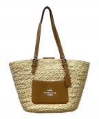 COACHコーチ）の古着「COACH　カゴバッグ」｜ベージュ×ブラウン