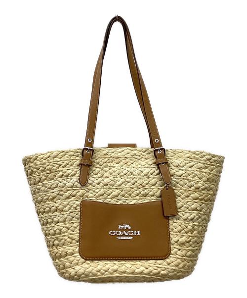 COACH（コーチ）COACH (コーチ) COACH　カゴバッグ ベージュ×ブラウンの古着・服飾アイテム