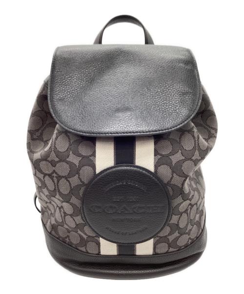 COACH（コーチ）COACH (コーチ) COACH　シグネチャー　デンプシードローストリングバックパック　リュック ブラック×グレーの古着・服飾アイテム