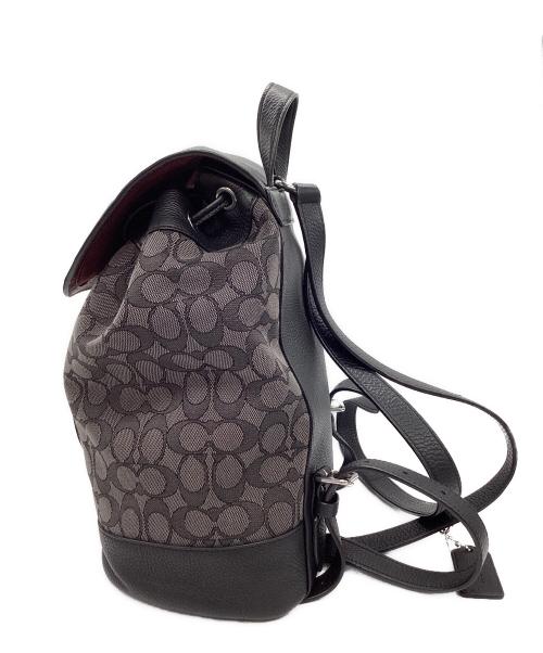 COACH（コーチ）COACH (コーチ) COACH　シグネチャー　デンプシードローストリングバックパック　リュック ブラック×グレーの古着・服飾アイテム