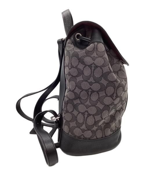 COACH（コーチ）COACH (コーチ) COACH　シグネチャー　デンプシードローストリングバックパック　リュック ブラック×グレーの古着・服飾アイテム