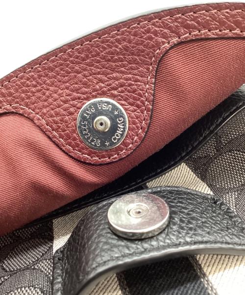 COACH（コーチ）COACH (コーチ) COACH　シグネチャー　デンプシードローストリングバックパック　リュック ブラック×グレーの古着・服飾アイテム