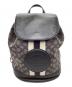 COACH（コーチ）の古着「COACH　シグネチャー　デンプシードローストリングバックパック　リュック」｜ブラック×グレー