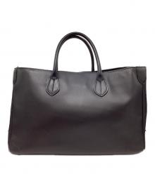Accessoires De Mademoiselle（アクセソワ・ドゥ・マドモアゼル）の古着「Accessoires De Mademoiselle　レザートートバッグ」｜ブラック