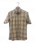 BURBERRY BLACK LABELバーバリーブラックレーベル）の古着「半袖シャツ」｜ベージュ×ブラック