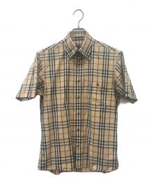 BURBERRY BLACK LABEL（バーバリーブラックレーベル）の古着「半袖シャツ」｜ベージュ×ブラック