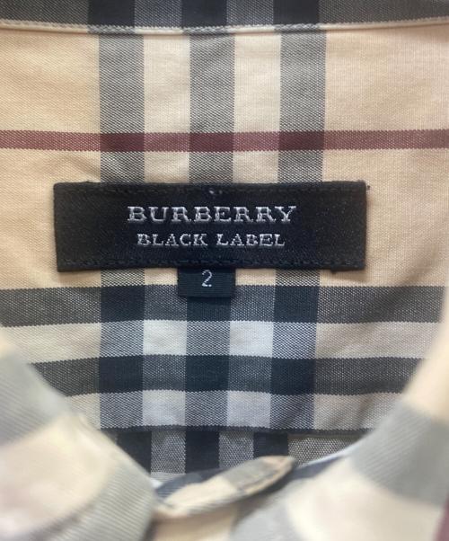 BURBERRY BLACK LABEL（バーバリーブラックレーベル）BURBERRY BLACK LABEL (バーバリーブラックレーベル) 半袖シャツ ベージュ×ブラック サイズ:2の古着・服飾アイテム