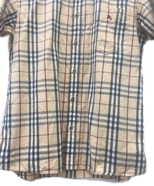 BURBERRY BLACK LABEL（バーバリーブラックレーベル）BURBERRY BLACK LABEL (バーバリーブラックレーベル) 半袖シャツ ベージュ×ブラック サイズ:2の古着・服飾アイテム
