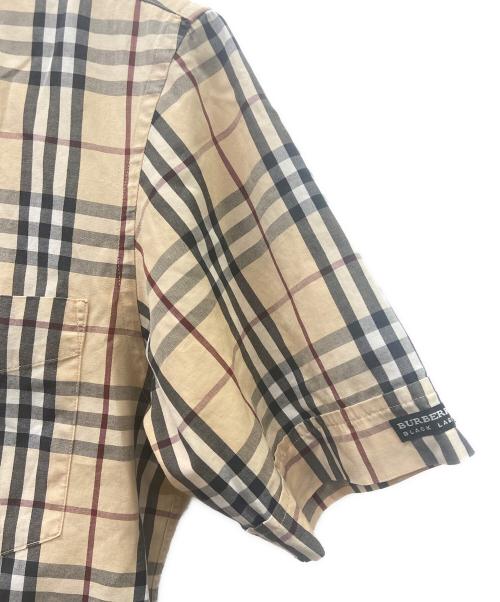 BURBERRY BLACK LABEL（バーバリーブラックレーベル）BURBERRY BLACK LABEL (バーバリーブラックレーベル) 半袖シャツ ベージュ×ブラック サイズ:2の古着・服飾アイテム