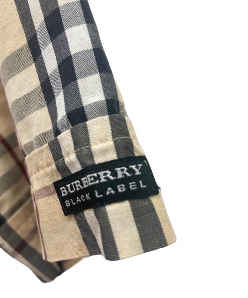 BURBERRY BLACK LABEL（バーバリーブラックレーベル）BURBERRY BLACK LABEL (バーバリーブラックレーベル) 半袖シャツ ベージュ×ブラック サイズ:2の古着・服飾アイテム