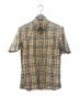 BURBERRY BLACK LABEL（バーバリーブラックレーベル）の古着「半袖シャツ」｜ベージュ×ブラック