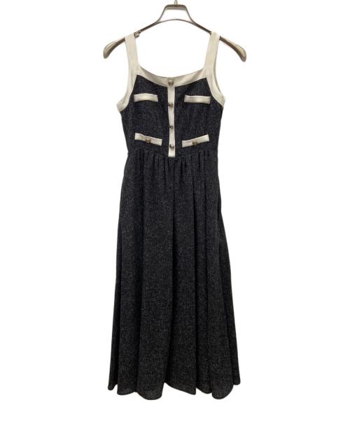 HER LIP TO（ハーリップトゥ）Her lip to (ハーリップトゥ) ノースリーブ・キャミソールワンピース ブラック サイズ:Sの古着・服飾アイテム