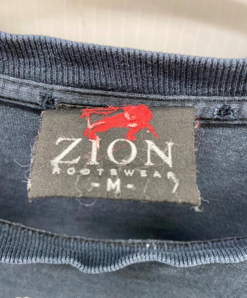 ZION ROOTSWEAR（ザイオンルーツウェア）ZION ROOTSWEAR (ザイオンルーツウェア) 半袖カットソー ホワイト×ブラック サイズ:Mの古着・服飾アイテム