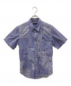 COMME des GARCONS HOMMEコムデギャルソン オム）の古着「半袖シャツ」｜ネイビー×ホワイト