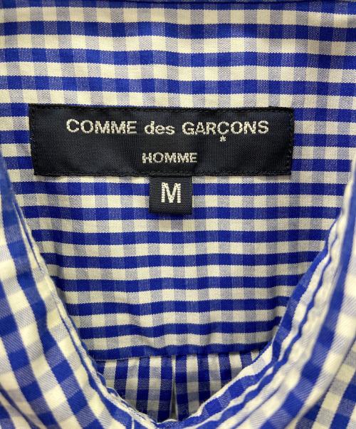 COMME des GARCONS HOMME（コムデギャルソン オム）COMME des GARCONS HOMME (コムデギャルソン オム) 半袖シャツ ネイビー×ホワイト サイズ:Mの古着・服飾アイテム