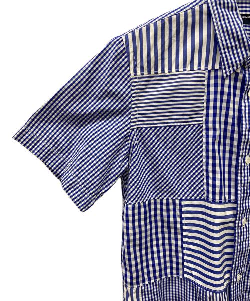 COMME des GARCONS HOMME（コムデギャルソン オム）COMME des GARCONS HOMME (コムデギャルソン オム) 半袖シャツ ネイビー×ホワイト サイズ:Mの古着・服飾アイテム