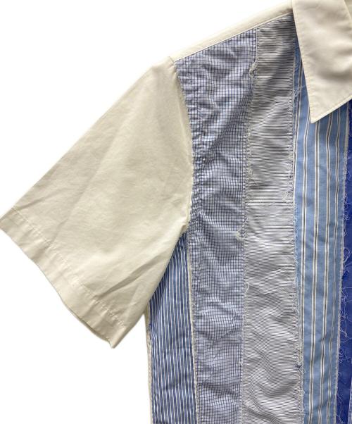 COMME des GARCONS HOMME（コムデギャルソン オム）COMME des GARCONS HOMME (コムデギャルソン オム) 半袖シャツ ホワイト×ブルー サイズ:Mの古着・服飾アイテム