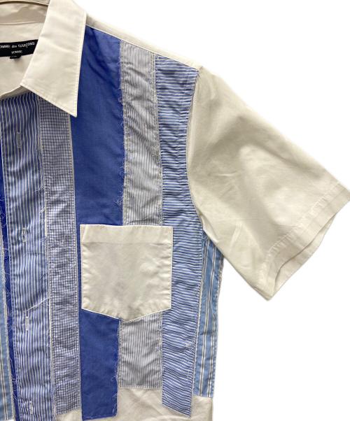 COMME des GARCONS HOMME（コムデギャルソン オム）COMME des GARCONS HOMME (コムデギャルソン オム) 半袖シャツ ホワイト×ブルー サイズ:Mの古着・服飾アイテム