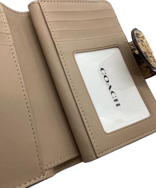 COACH（コーチ）COACH (コーチ) COACH　2つ折り財布 ベージュ×ブラウンの古着・服飾アイテム
