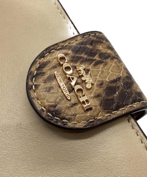 COACH（コーチ）COACH (コーチ) COACH　2つ折り財布 ベージュ×ブラウンの古着・服飾アイテム