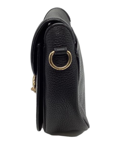 COACH（コーチ）COACH (コーチ) COACH　バッファローエンボスドレザージェイドサドル　ショルダーバッグ ブラック×ゴールドの古着・服飾アイテム