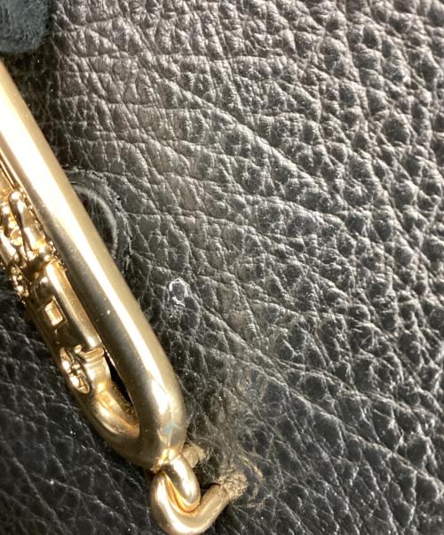 COACH（コーチ）COACH (コーチ) COACH　バッファローエンボスドレザージェイドサドル　ショルダーバッグ ブラック×ゴールドの古着・服飾アイテム