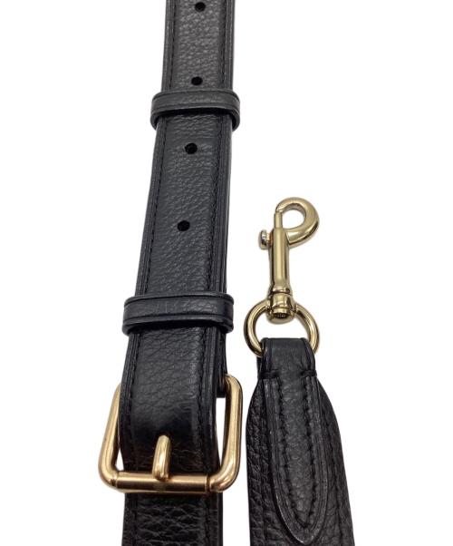COACH（コーチ）COACH (コーチ) COACH　バッファローエンボスドレザージェイドサドル　ショルダーバッグ ブラック×ゴールドの古着・服飾アイテム