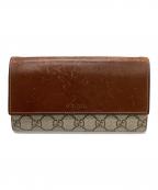 GUCCIグッチ）の古着「GUCCI　長財布」｜ブラウン×ベージュ