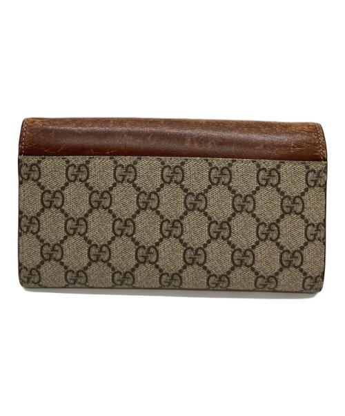 GUCCI（グッチ）GUCCI (グッチ) GUCCI　長財布 ブラウン×ベージュの古着・服飾アイテム