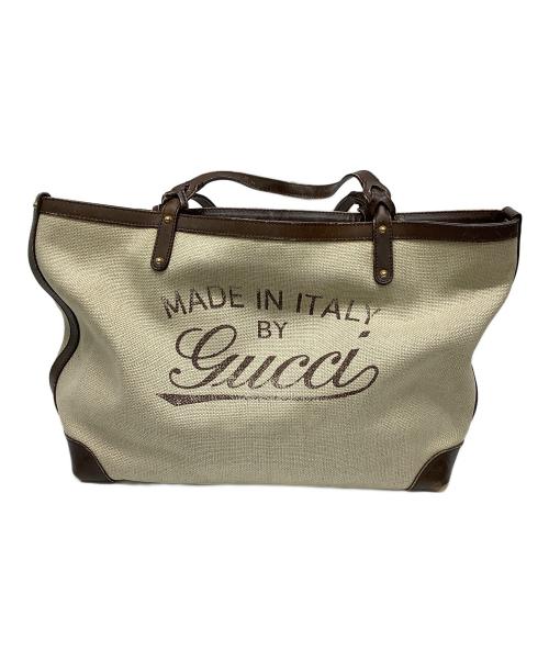 GUCCI（グッチ）GUCCI (グッチ) キャンバストートバッグ ベージュ×ブラウン サイズ:なしの古着・服飾アイテム