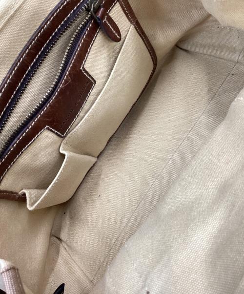 POLO RALPH LAUREN（ポロ・ラルフローレン）POLO RALPH LAUREN (ポロ・ラルフローレン) POLO RALPH LAUREN　ハンドバッグ ベージュ×ブラウンの古着・服飾アイテム