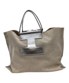IACUCCI（イアクッチ）の古着「IACUCCI　トートバッグ」｜ベージュ×シルバー