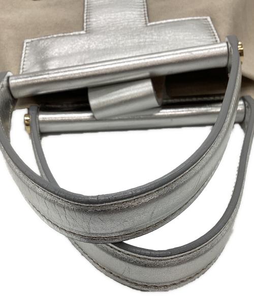 IACUCCI（イアクッチ）IACUCCI (イアクッチ) IACUCCI　トートバッグ ベージュ×シルバーの古着・服飾アイテム